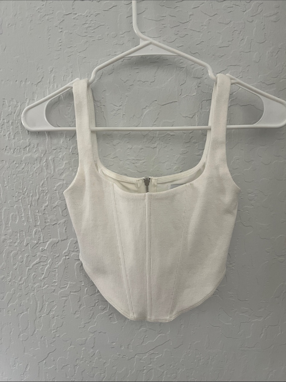 White Ribbed Square-Neck Crop Top - Women’s by Princess Polly.